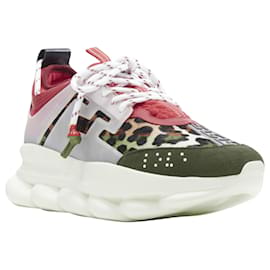 Versace-Versace Chain Reaction Wild Leopard low chunky sneaker-Red