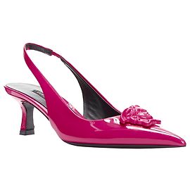 Versace Palazzo Medusa sling kitten heel pointed toe pump Black
