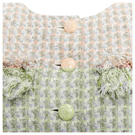 Chanel-Chanel Rose Garden Lesage Tweed Ruffle Detail Cropped Jacket-Multiple colors