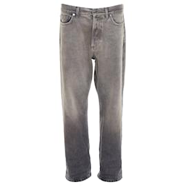 Dior-Dior washed denim high rise dart pockets wide cropped jeans-Grey