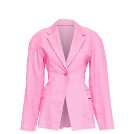Blazer ajustado de lino twill Fresa de Jacquemus Le Splash Rosa