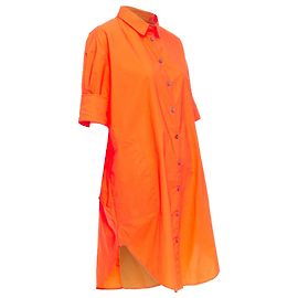 Neon Baumwollhemdkleid Lash Tech Pop von Acne Studios Orange