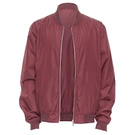 Gucci-Gucci Reversible nylon GG monogram zip bomber-Red,Dark red