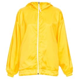 Fendi-Fendi Vertigo Reversible yellow swirl logo print hooded windbreaker-Yellow