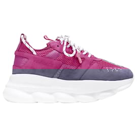 Versace-Versace Chain Reaction Blowzy all suede low top chunky sneaker-Pink