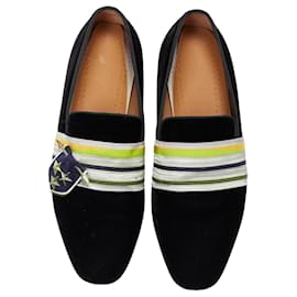 Christian Louboutin-Christian Louboutin St Ordre velvet silver star badge loafers-Black