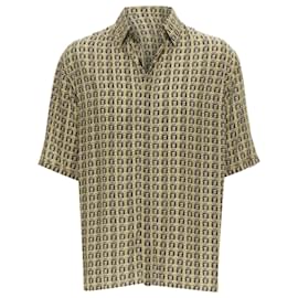 Fendi-Fendi Forever Bamboo FF Zucca interwoven print bowling summer shirt-Brown