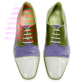 Christian Louboutin-Christian Louboutin suede neon piping brogues-Pink