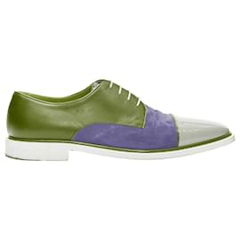 Christian Louboutin-Christian Louboutin suede neon piping brogues-Pink