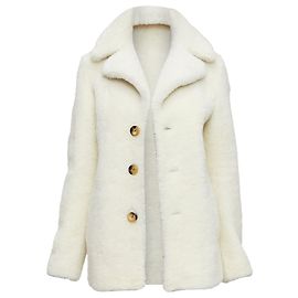 Teddy-Mantel aus Schafsleder von Saint Laurent Weiß