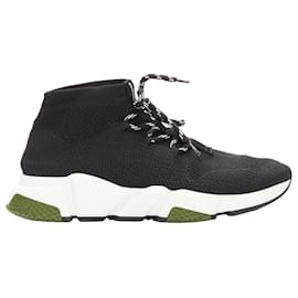 Balenciaga-Balenciaga speed logo laced sock sneakers-Black