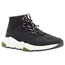 Balenciaga-Balenciaga speed logo laced sock sneakers-Black