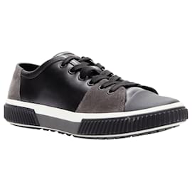 Prada-Prada stratsuede leather low top sneakers-Black