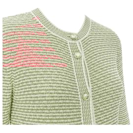Chanel-Chanel CC logo button long knit cardigan-Pink