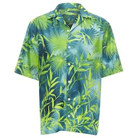 Versace-Versace Iconic JLo Jungle print tropical print shirt-Green