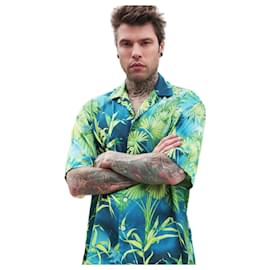 Versace-Versace Iconic JLo Jungle print tropical print shirt-Green