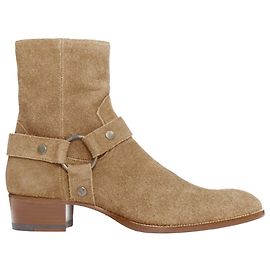 Botas desert em camurça cobre com arnês e anel Wyatt da Saint Laurent Marrom