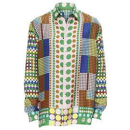 Camicia in seta Medusa Pop Dot Tresor De La Mer di Versace Runway Multicolore