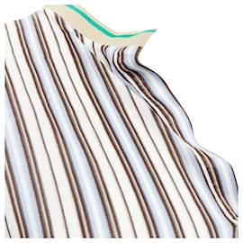Miu Miu-Miu Miu cream stripes rib long sleeve polo shirt-White,Cream