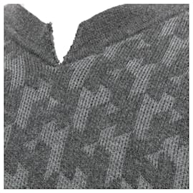 Hermès-Hermes merino wool cashmere H monogram intarsia sweater-Grey