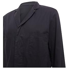 Raf Simons-Raf Simons RAF cotton blend hidden collar stand ruched blazer-Black