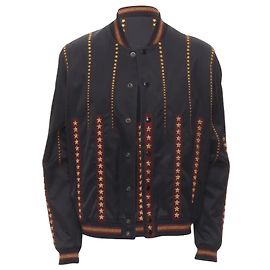 Saint Laurent Teddy satin star bomber jacket Black
