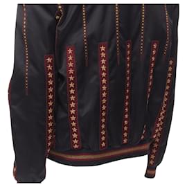 Saint Laurent-Saint Laurent Teddy satin star bomber jacket-Black