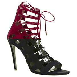 Aquazzura-Aquazzura Amazon lace up sandals-Red