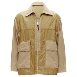 Burberry-Burberry corduroy collar padded pocketed chore field jacket-Brown