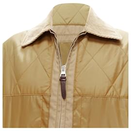 Burberry-Burberry corduroy collar padded pocketed chore field jacket-Brown