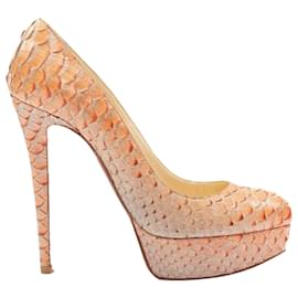 Christian Louboutin-Pompe en cuir d'amande Christian Louboutin-Orange