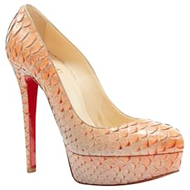 Christian Louboutin-Pompe en cuir d'amande Christian Louboutin-Orange