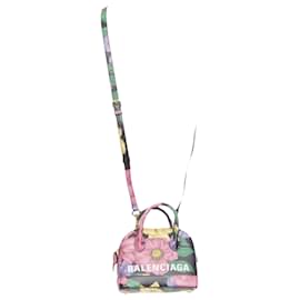 Balenciaga-Balenciaga Ville floral logo print top handle crossbody bag-Multiple colors
