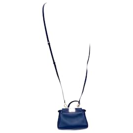 Fendi-Fendi Micro Peekaboo leather crossbody bag-Blue