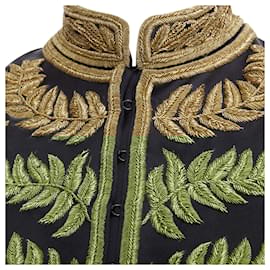 Alexander Mcqueen-Alexander McQueen Runway g foliage embroidery military-Black