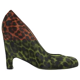 Christian Louboutin-Demi-talons en cuir de veau léopard Morphing de Christian Louboutin-Marron