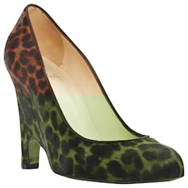 Christian Louboutin-Demi-talons en cuir de veau léopard Morphing de Christian Louboutin-Marron