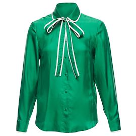 Camicia in seta con fiocco Red Valentino Peter Pan Verde
