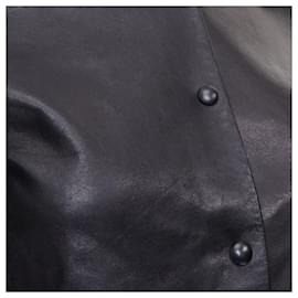 Autre Marque-Alexander Wang merino wool blend leather front bomber jacket-Black