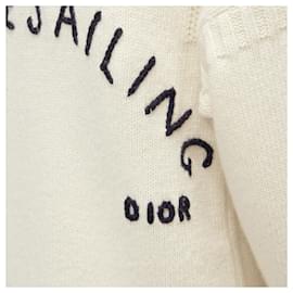 Dior-Dior Rather Be Sailing Long Pullover Sweater-White,Cream