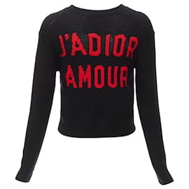 Dior-Christian Dior Cashmere J'adior Amor Cropped Sweater-Black