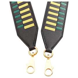 Hermès-Hermes Sangle Cavale Woven Leather Gold Hardware Strap-Green