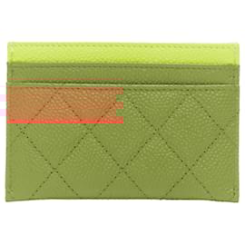 Chanel-Chanel Tricolor Caviar Leather Filigree CC Logo Cardholder-Red