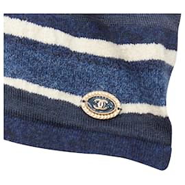 Chanel-Chanel Cowl Neck Mini Dress-Blue