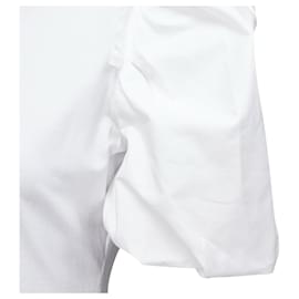 Alexander Mcqueen-Alexander Mcqueen Cotton Puff Short Sleeves Fitted Tshirt Top-White
