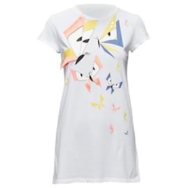 Fendi-Fendi Kids Angry Monster Butterfly Applique Cap Sleeve Long Tshirt-White
