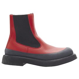 Céline Bota ankle chunky de couro e borracha da Celine Phoebe Philo Vermelho