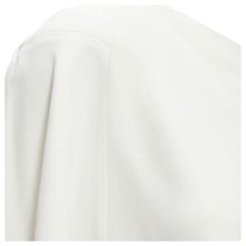 Roland Mouret-Roland Mouret viscose crepe draped one shoulder cascade top-White