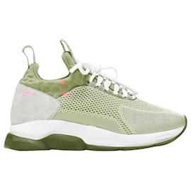 Versace-Tênis baixo em malha neon fluorescente Versace Cross Chainer-Rosa