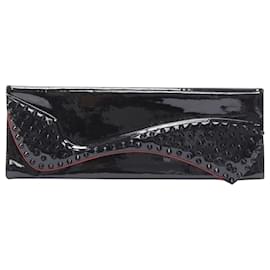 Christian Louboutin-Christian Louboutin Pigalle silhouette patent spike stud clutch bag-Black